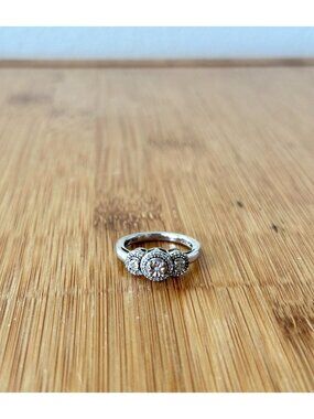 Sterling Silver And Rhinestone Ring in Size 6 / Rhinestone Ring / Size 6 Promise